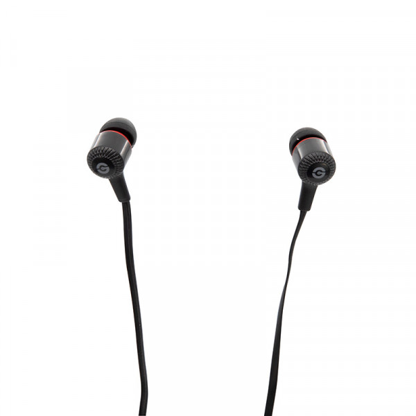 Getttech Hard Earbuds with Mic, Black and Red - SKU: MI-1250R