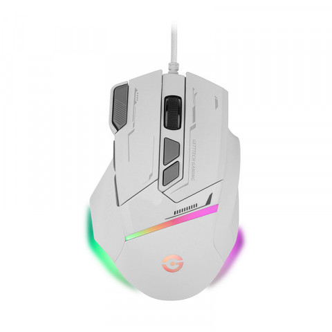 GPM-RGBWR-G1-WH Getttech Gaming mouse_White & Gray