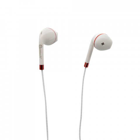 Getttech Sharp Earbuds with Mic Sharp, Red and White - SKU: MI-1440R